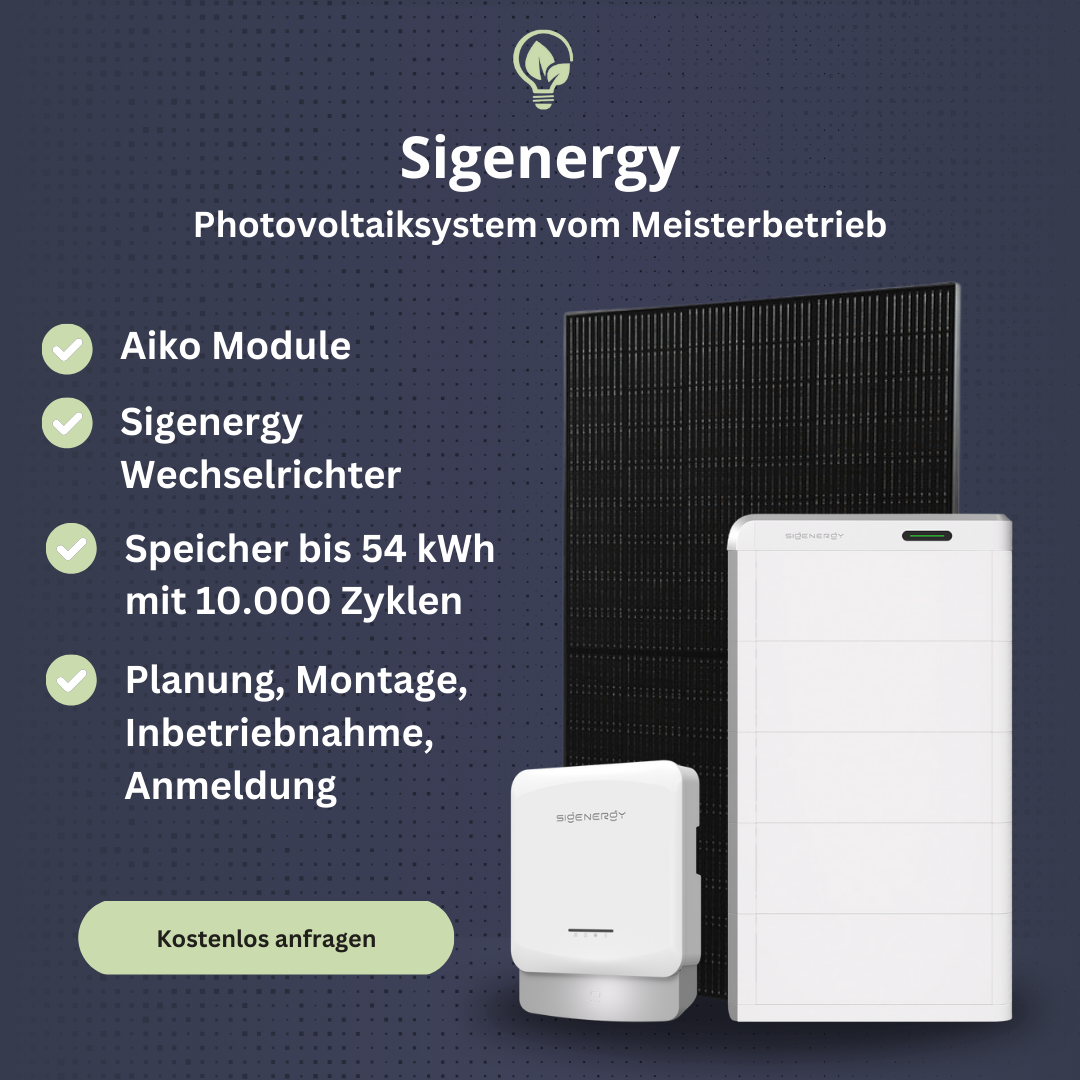 Sigenergy Photovoltaikanlage | PV Komplettanlage inkl. Speicher & Montage